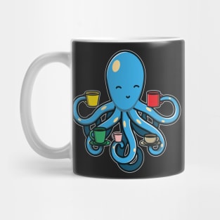 Cute Kawaii Octopus Drinking Coffee - Octopus Coffee graphic Mug